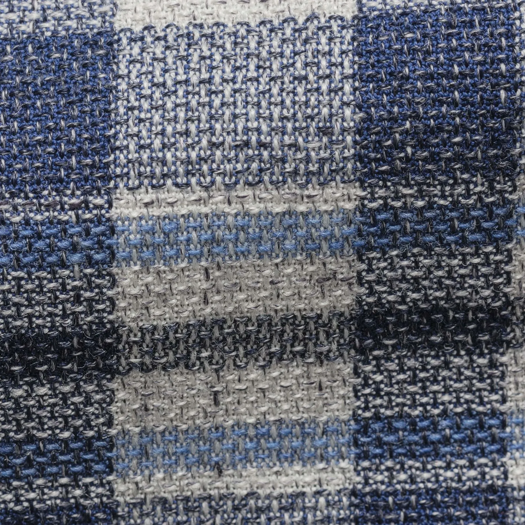 Angelico Mixed Blue and Ivory Cotton-Wool Blend Bold Check