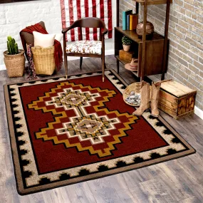 Council Fire in Red Area Rugs