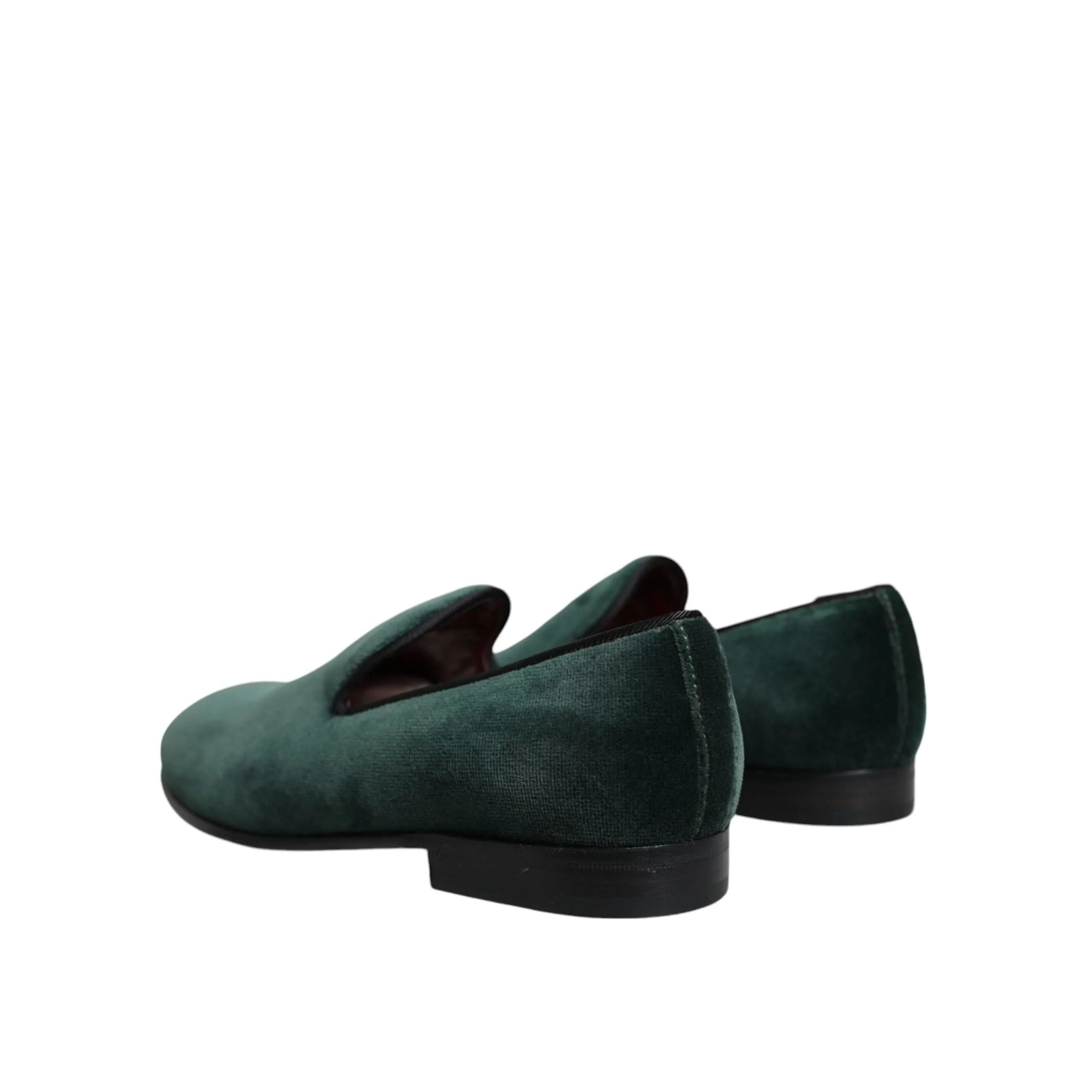 Dolce & Gabbana Green Velvet Slip On Loafers Flats Shoes
