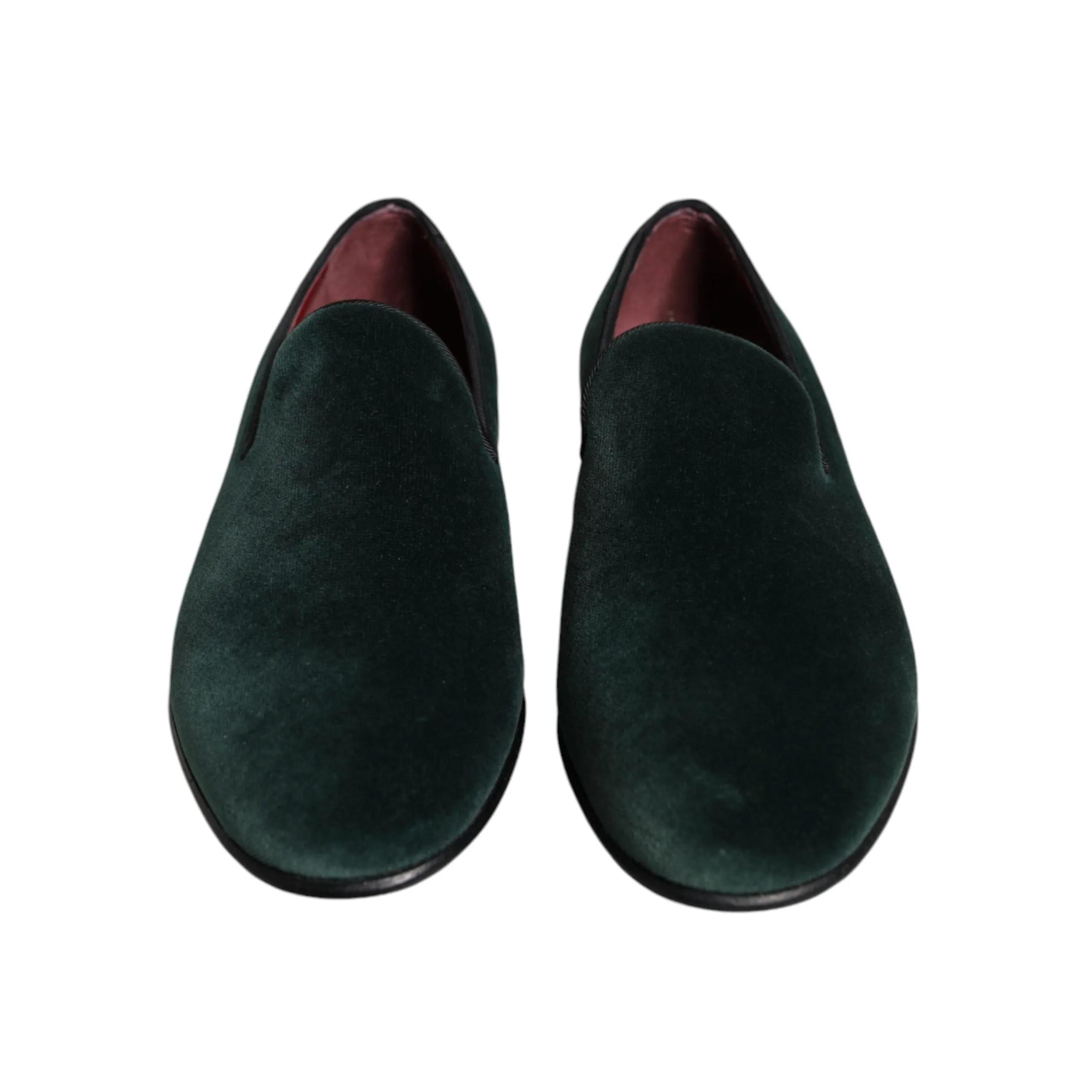 Dolce & Gabbana Green Velvet Slip On Loafers Flats Shoes