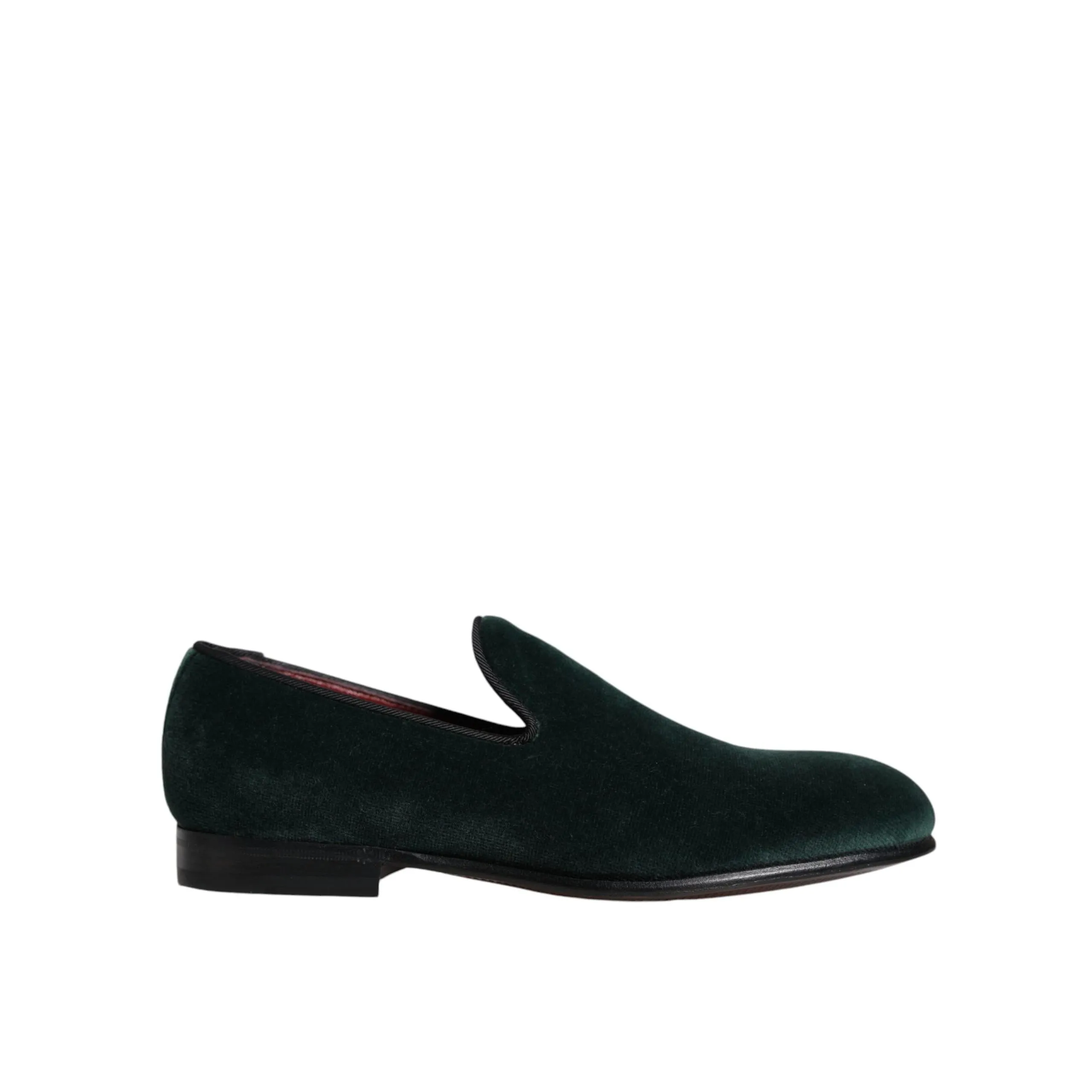 Dolce & Gabbana Green Velvet Slip On Loafers Flats Shoes