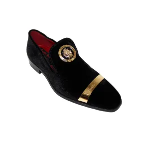 Emilio Franco EF13P Men's Shoes Black Velvet Formal Loafers (EFC1000)