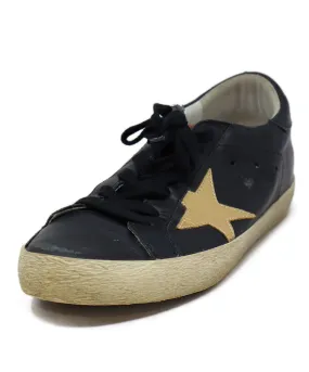 Golden Goose Black Leather & Gold Sneakers sz 8