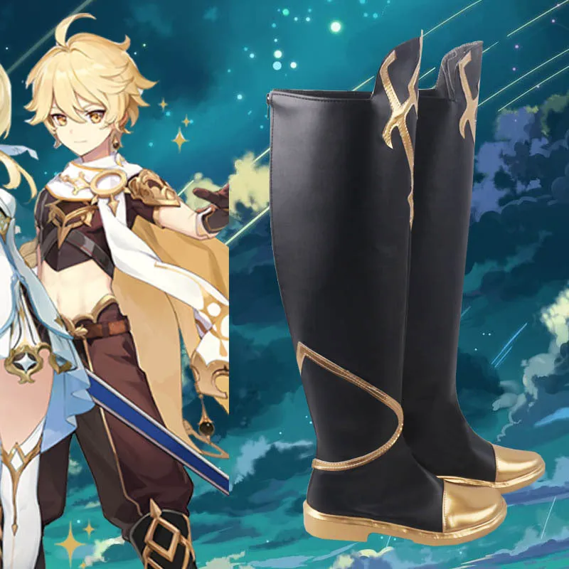 Gvavaya Game Cosplay Genshin Impact Aether Cosplay Shoes Genshin Cosplay