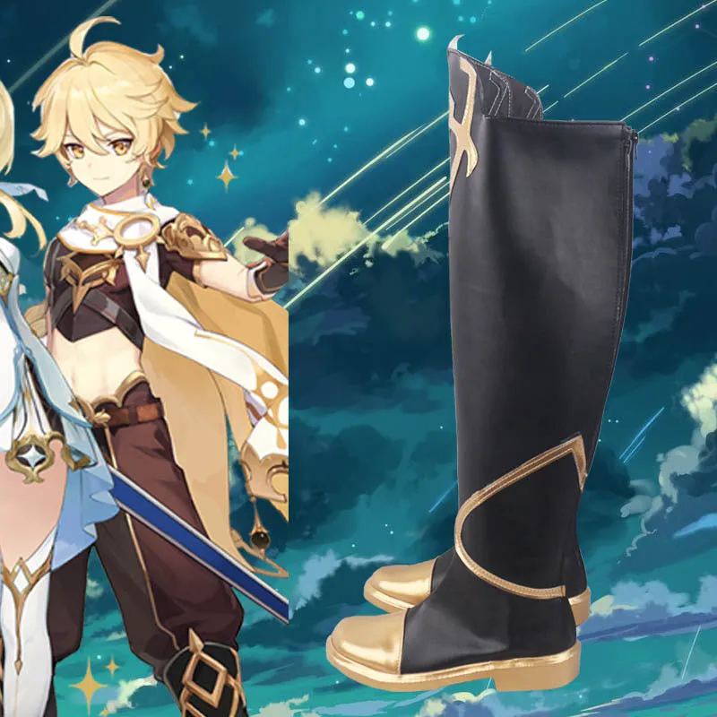 Gvavaya Game Cosplay Genshin Impact Aether Cosplay Shoes Genshin Cosplay