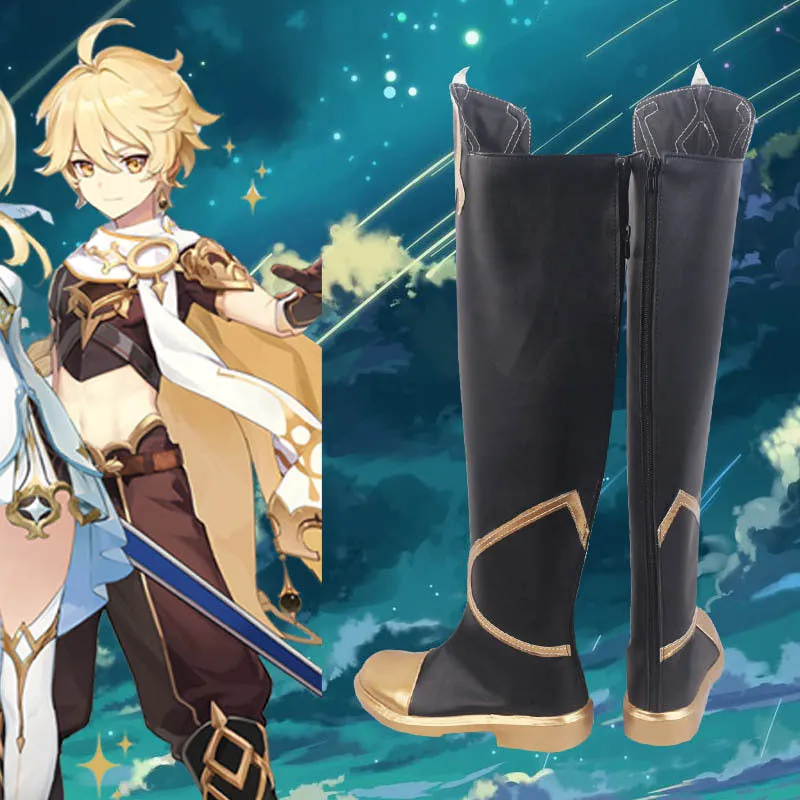 Gvavaya Game Cosplay Genshin Impact Aether Cosplay Shoes Genshin Cosplay