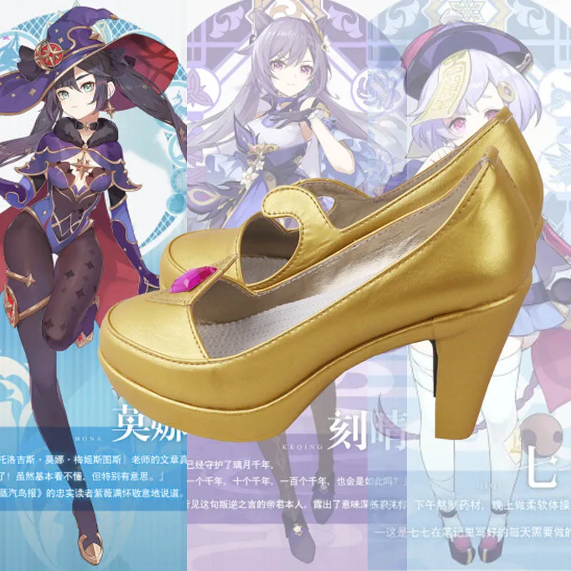Gvavaya Game Cosplay Genshin Impact Mona Cosplay Shoes Genshin Cosplay