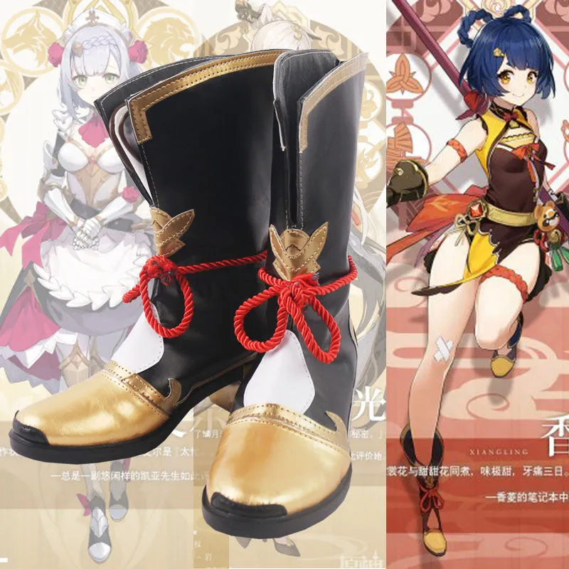 Gvavaya Game Cosplay Genshin Impact Xiangling Cosplay Shoes Genshin Cosplay