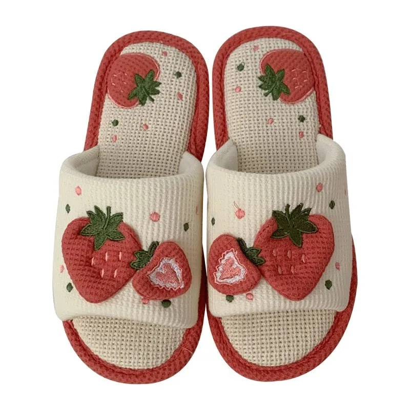 Knit Strawberry Slides