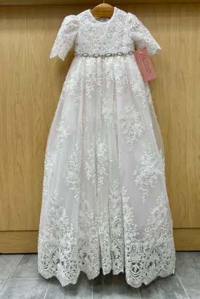 Light pink Christening Dress Alexandra