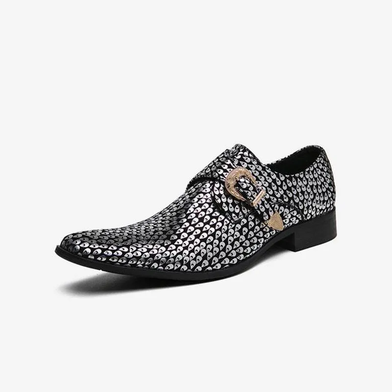 Luxury Buckle Leather Pointed Toe Retro Shoes