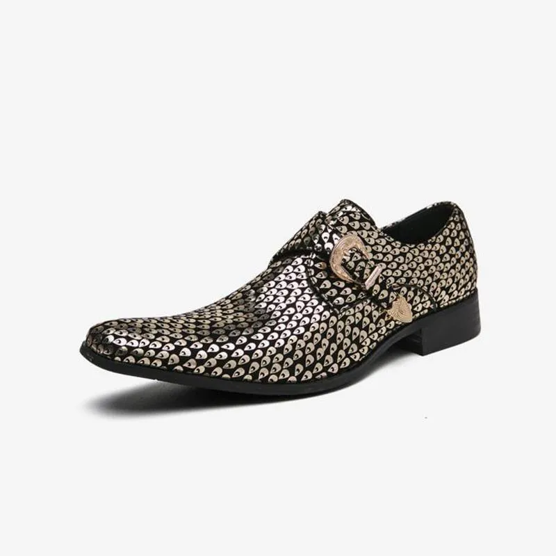 Luxury Buckle Leather Pointed Toe Retro Shoes