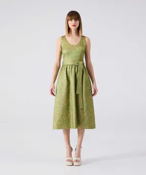 Machka Jacquard Midi Dress Gold