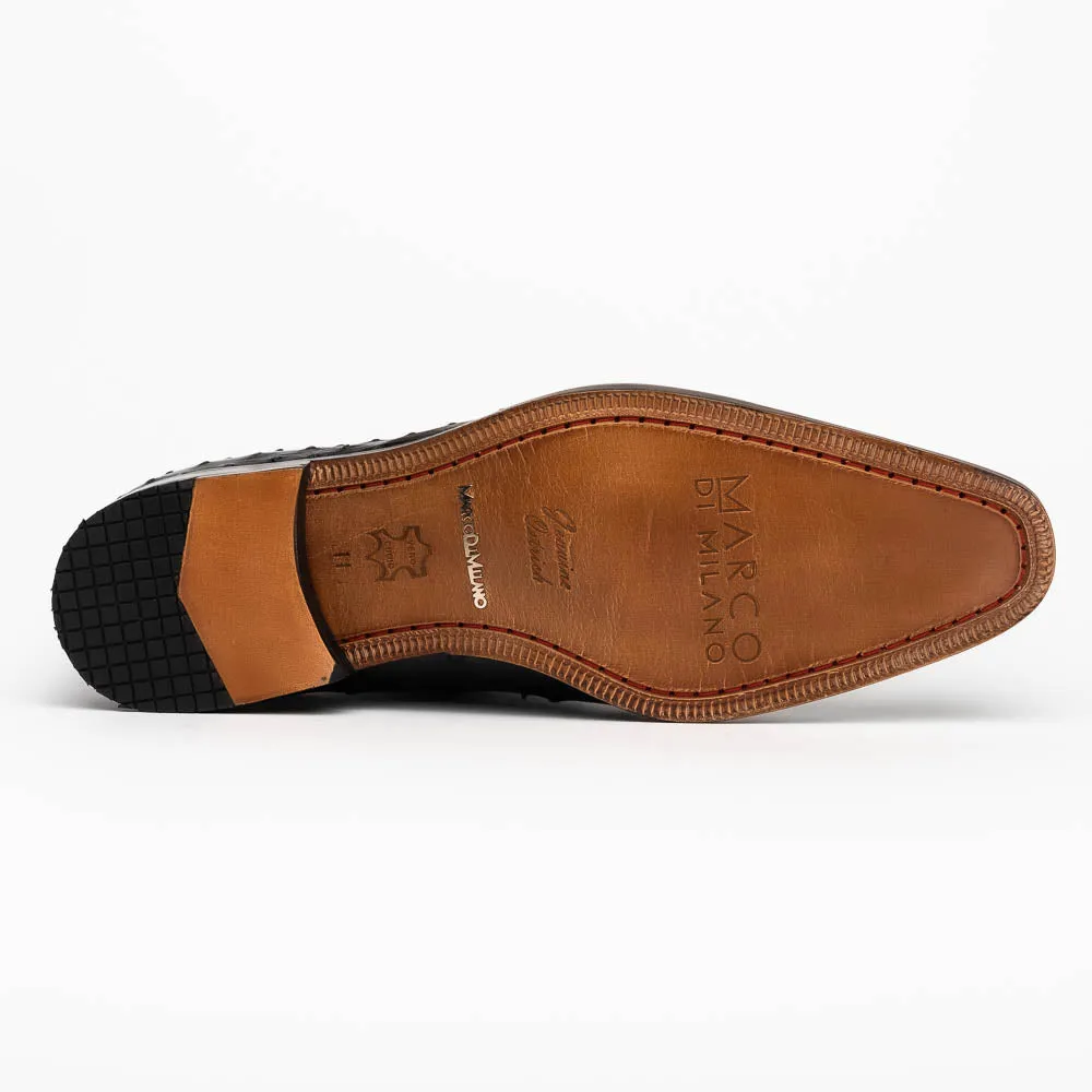 Marco Di Milano Criss Ostrich and Leather Black