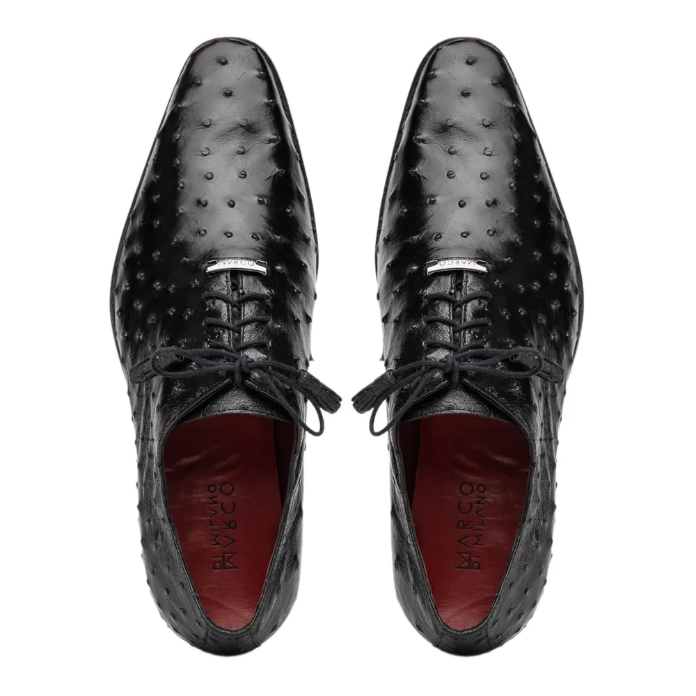 Marco Di Milano Criss Ostrich and Leather Black