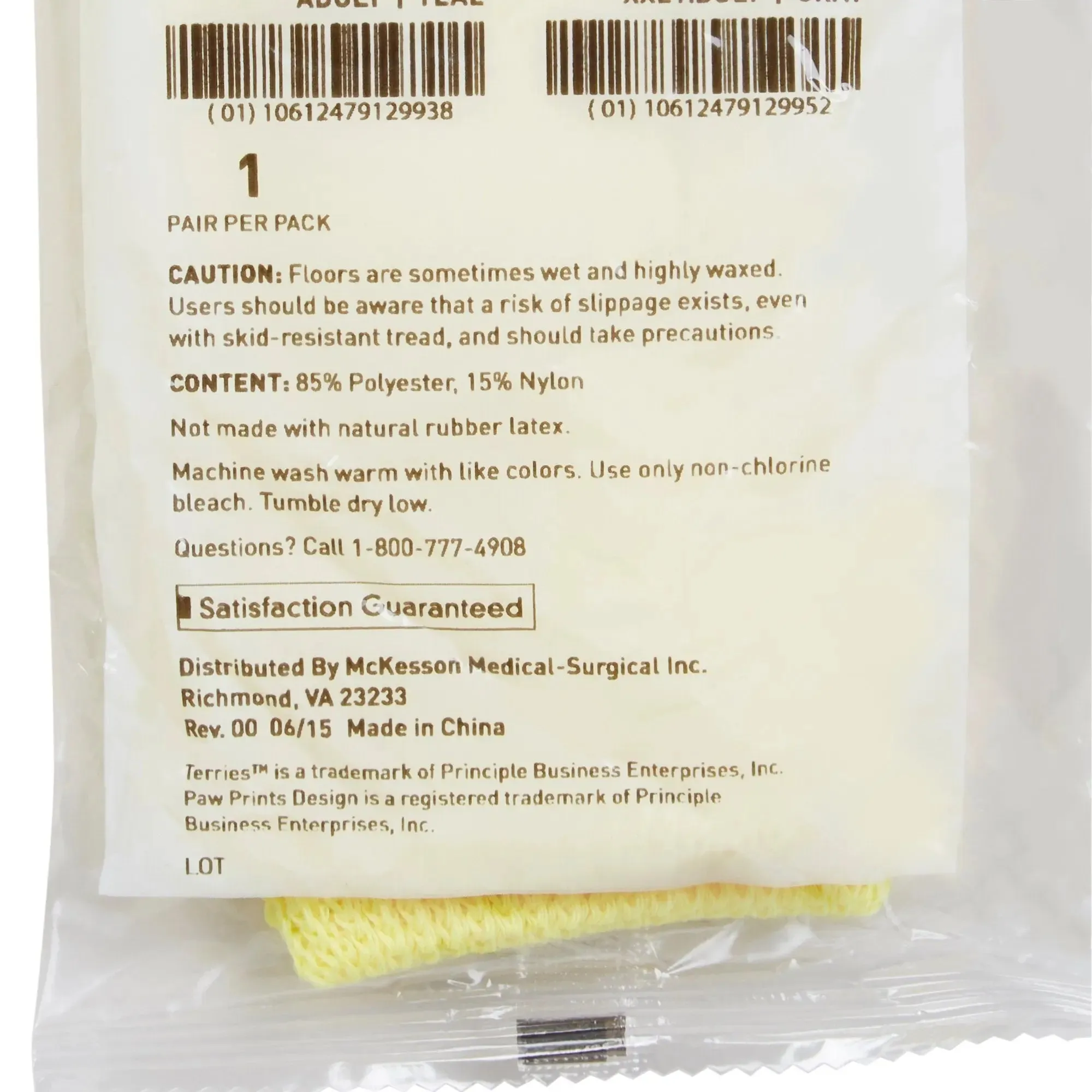 McKesson Terries™ Single Tread Slipper Socks, Toddler
