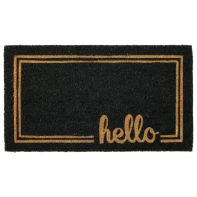 Mdesign Rectangular Coir & Rubber Entryway Doormat Stripe Design Natural Gray