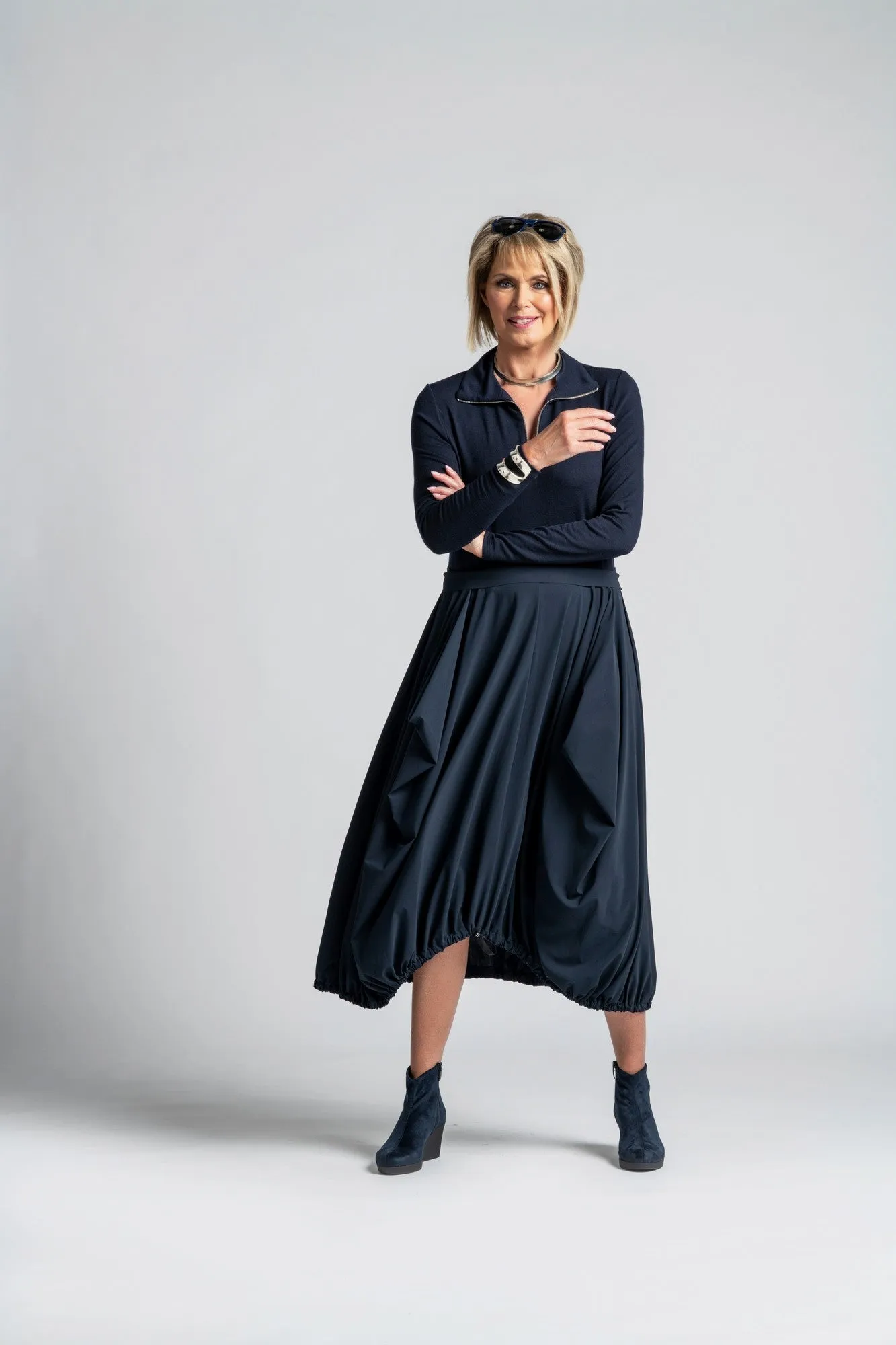 Paula Ryan Zip Tulip Dress-Ironsand