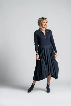 Paula Ryan Zip Tulip Dress-Ironsand