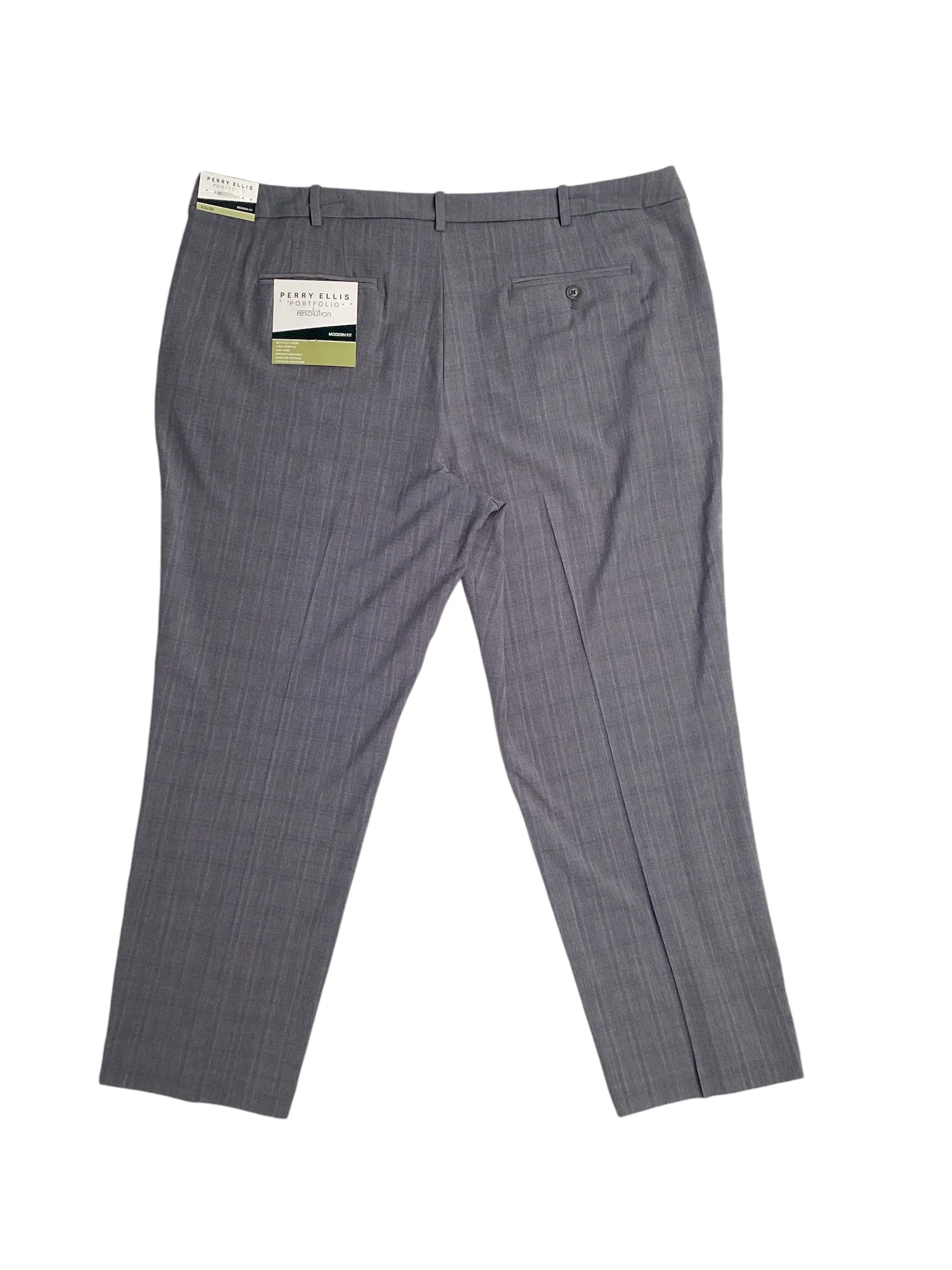 Perry Ellis Portfolio Men's Modern Fit Resolution Suit Dress Pants Grey 36 x 32