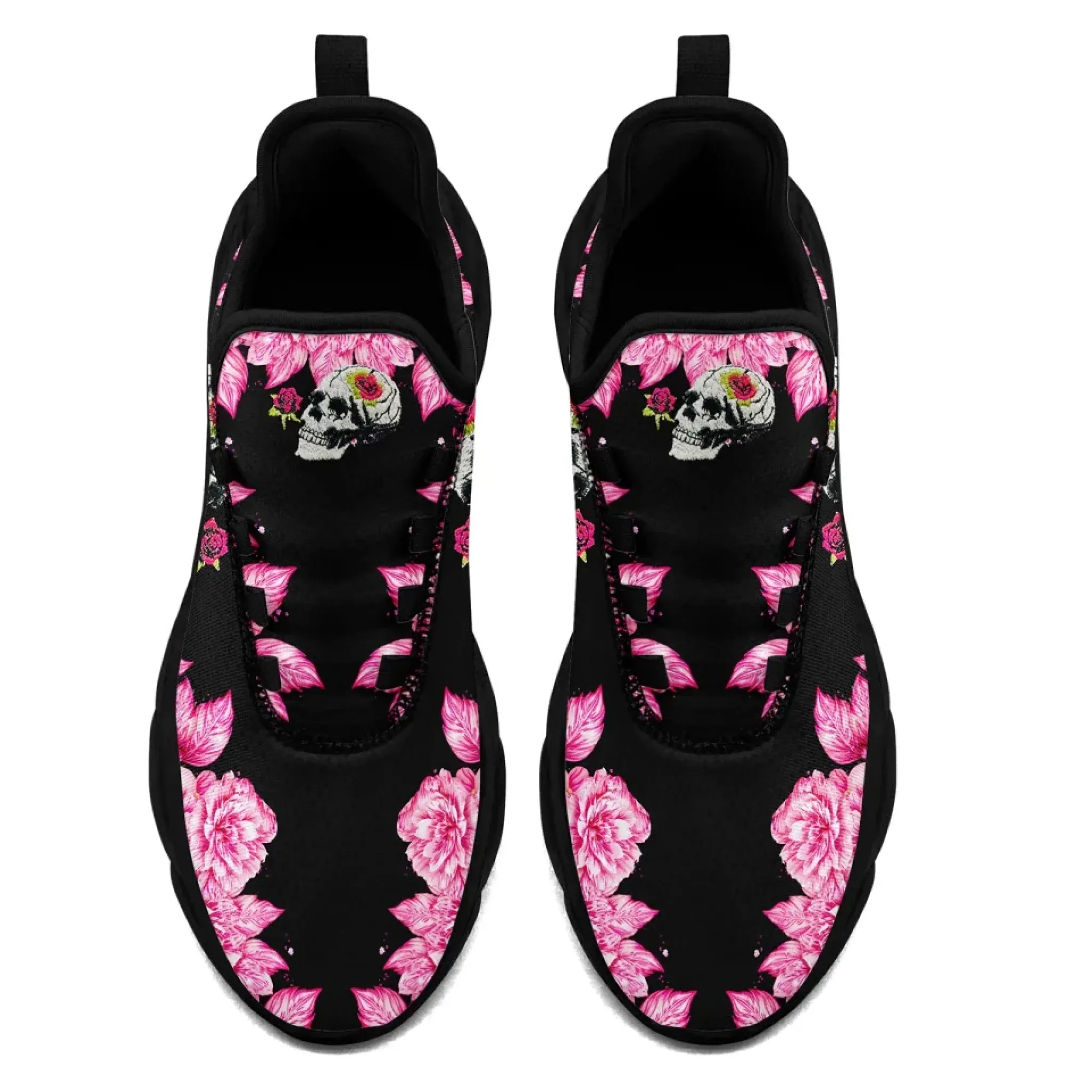 Personalized Gothic Fashion Sneakers, Custom Embroidery Skull Shoes, Comfortable and Lightweight Shoes
