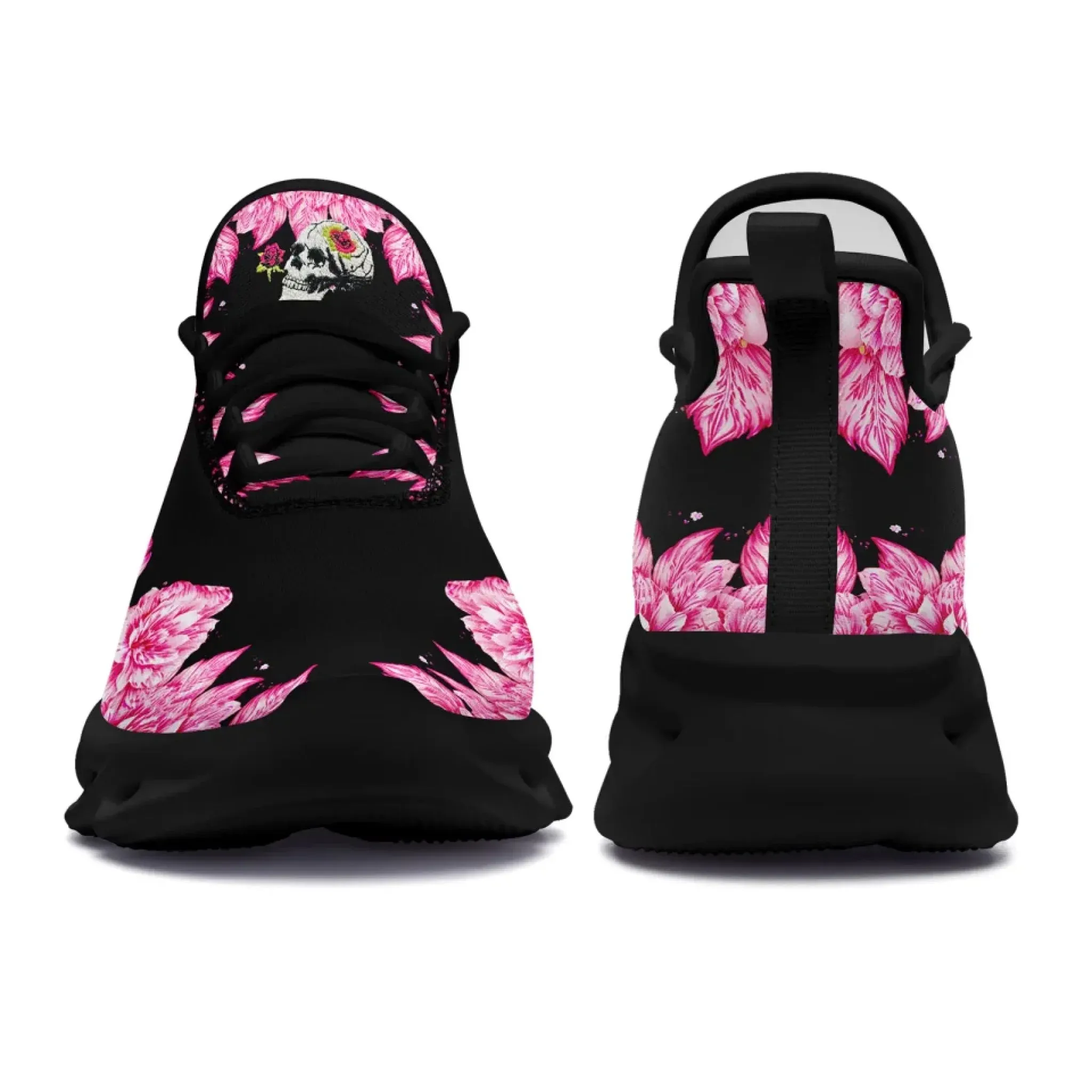 Personalized Gothic Fashion Sneakers, Custom Embroidery Skull Shoes, Comfortable and Lightweight Shoes