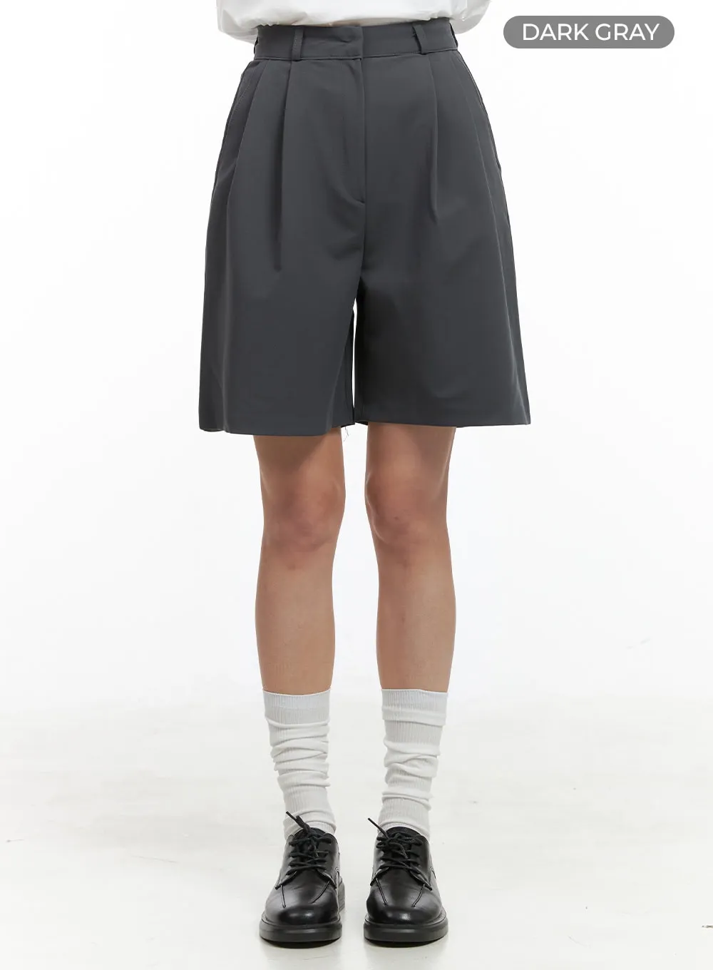 Pintuck Wide Tailored Shorts OG416