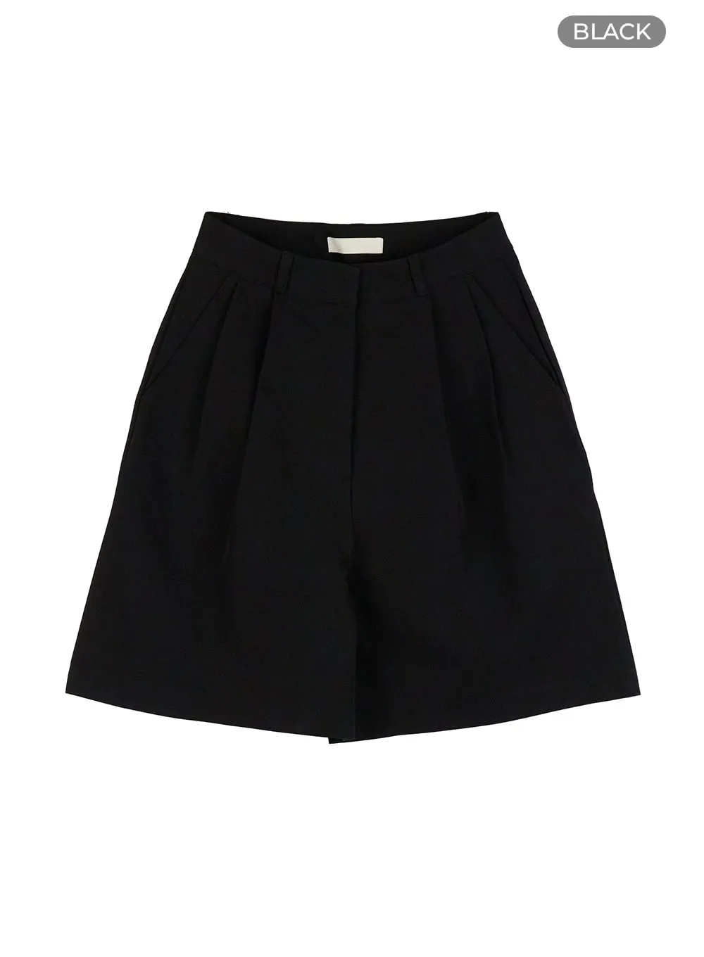 Pintuck Wide Tailored Shorts OG416