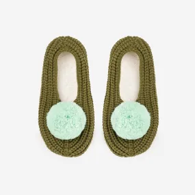 Pom Knit Slippers