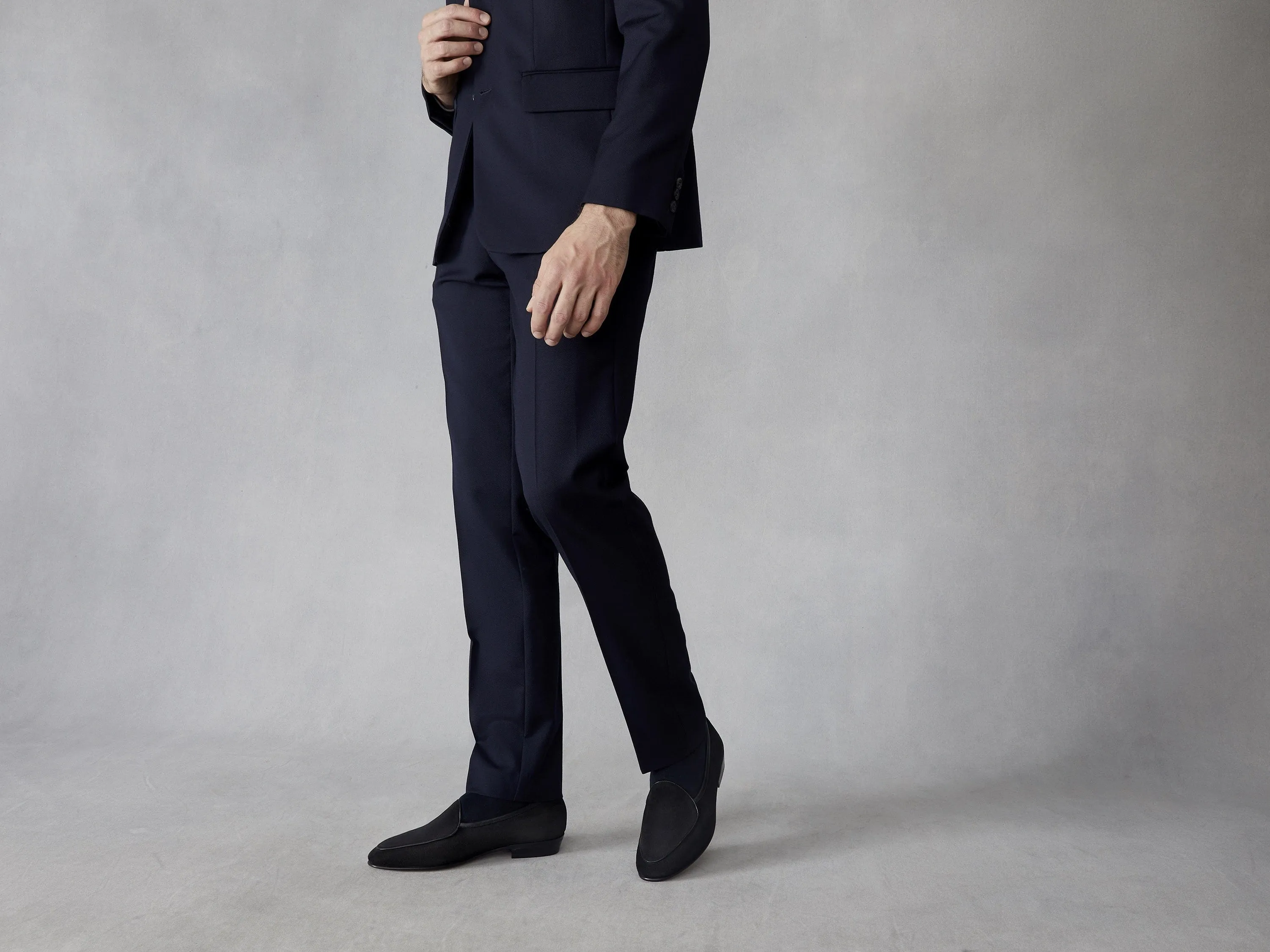 Sagan Classic Loafers in Obsidian Black Asteria Suede with Leather Sole