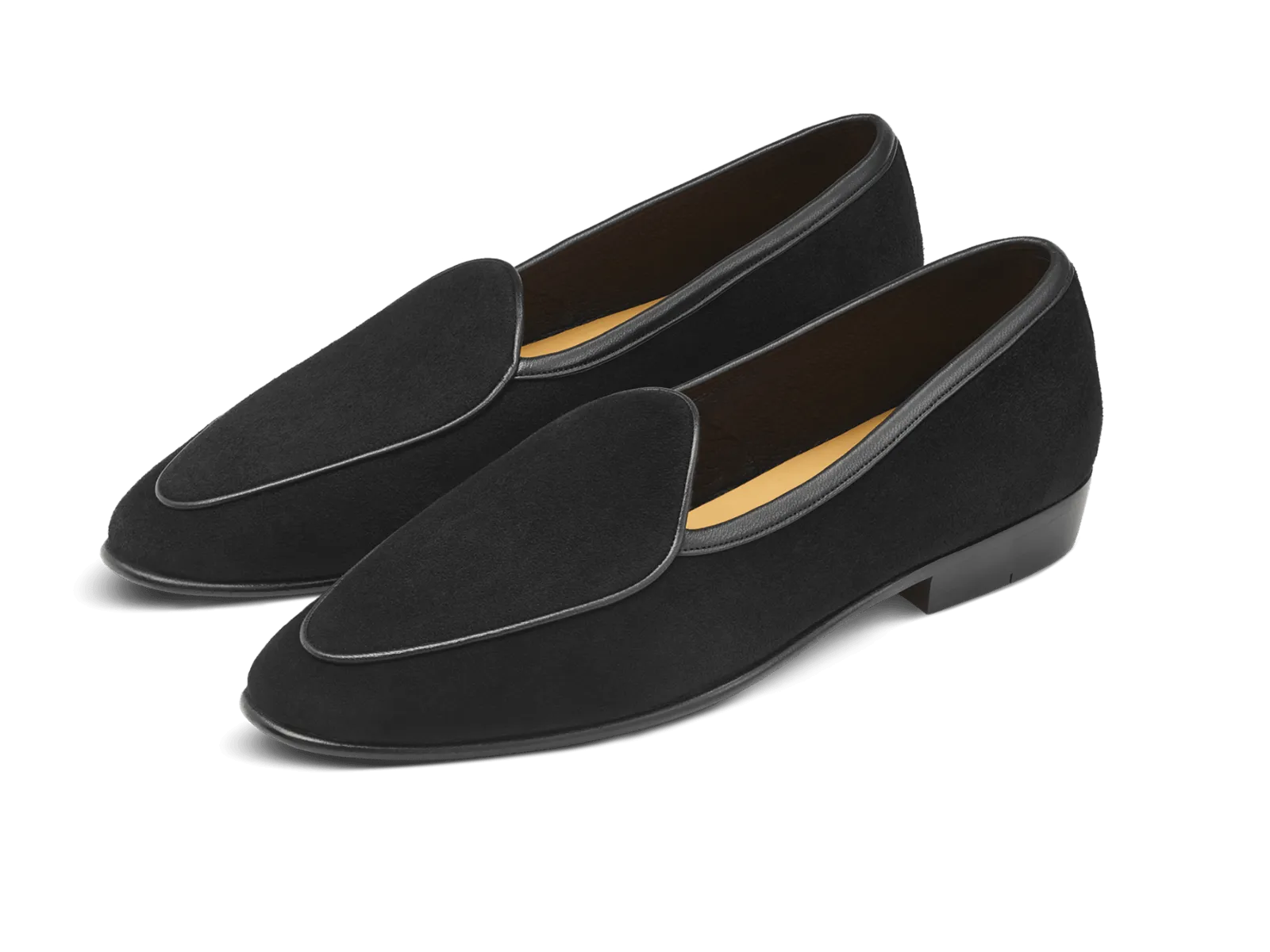 Sagan Classic Loafers in Obsidian Black Asteria Suede with Leather Sole