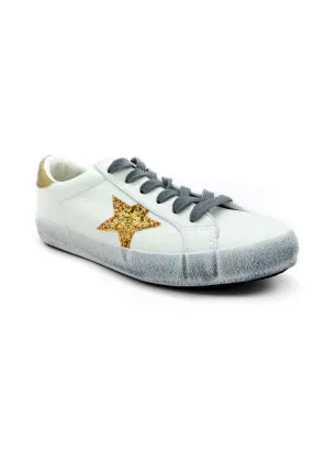 Thea Gold Glitter Sequin Star Sneakers
