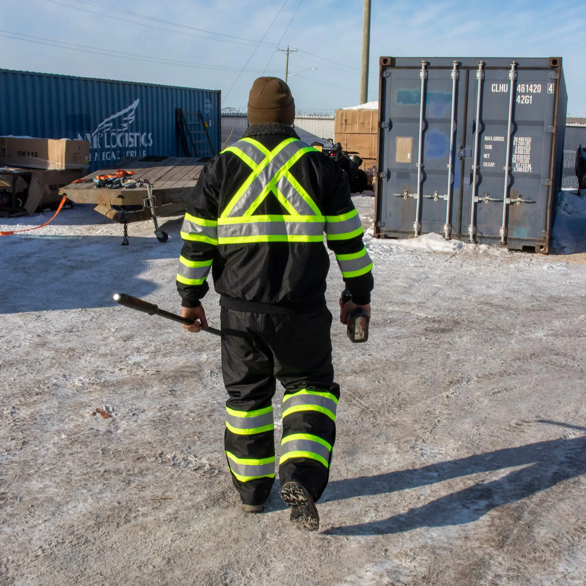 Tough Duck Men's s614 Hi Vis Safety Snow Pants 300D Poly Oxford Insulated Reflective | Sizes XS-5XL