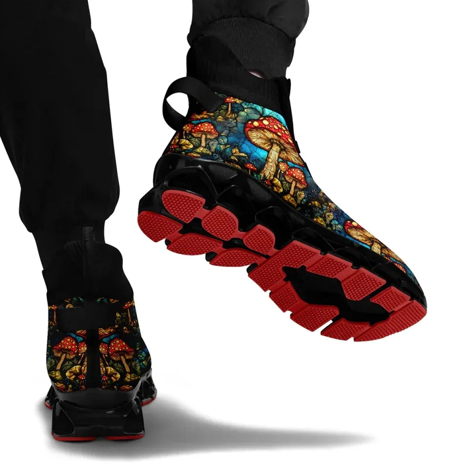 Unique Gift,Personalized Gothic Sneakers, Custom Skull Running Shoes, Breathable Skeleton Shoes