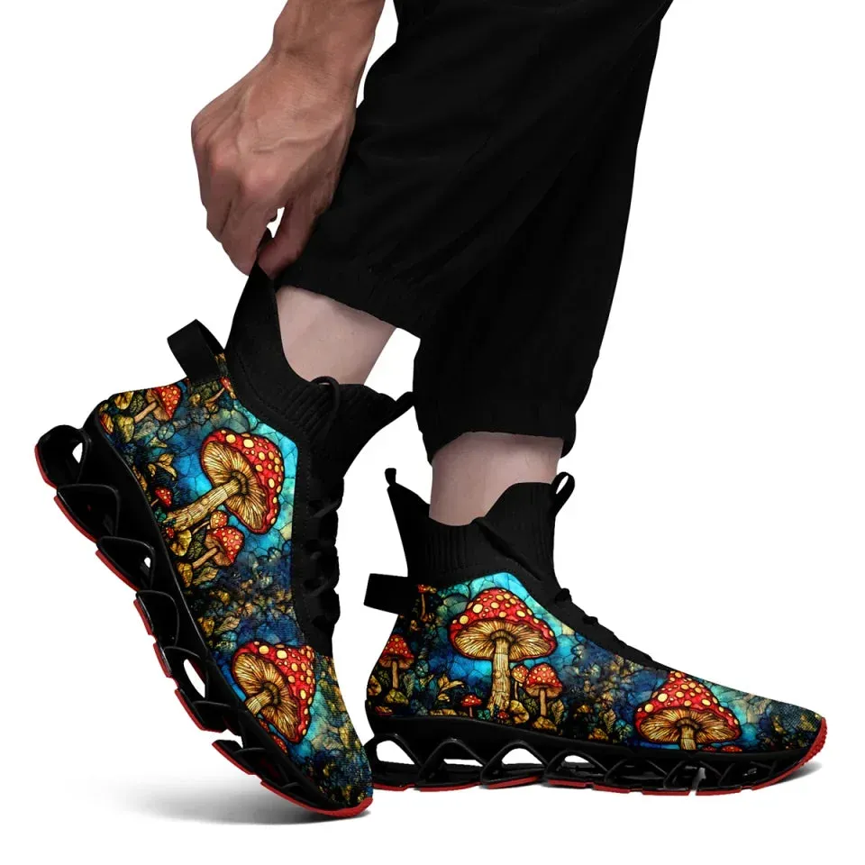 Unique Gift,Personalized Gothic Sneakers, Custom Skull Running Shoes, Breathable Skeleton Shoes