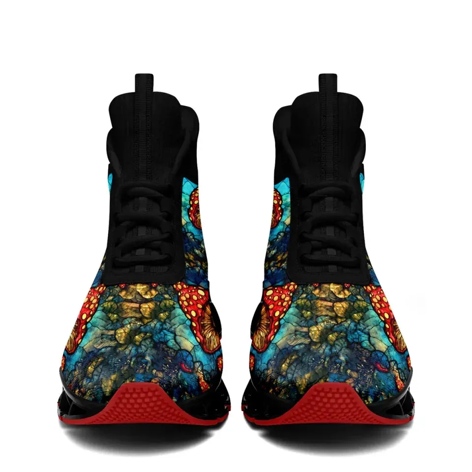 Unique Gift,Personalized Gothic Sneakers, Custom Skull Running Shoes, Breathable Skeleton Shoes