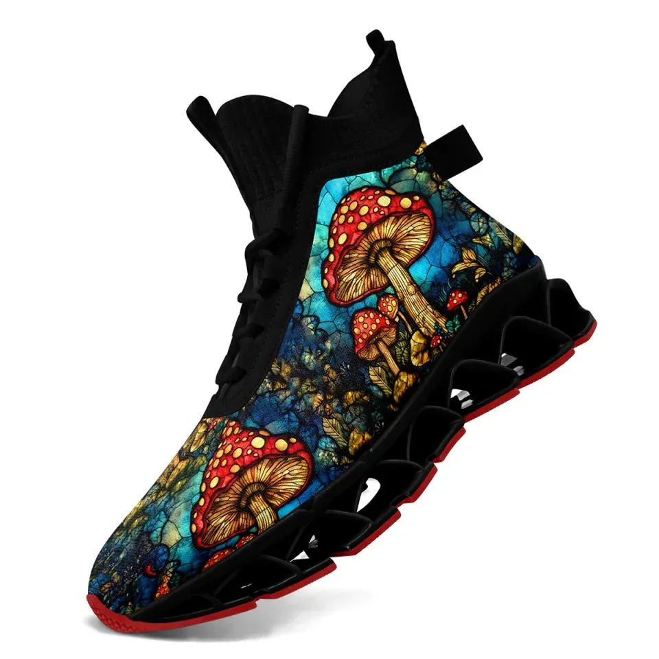 Unique Gift,Personalized Gothic Sneakers, Custom Skull Running Shoes, Breathable Skeleton Shoes