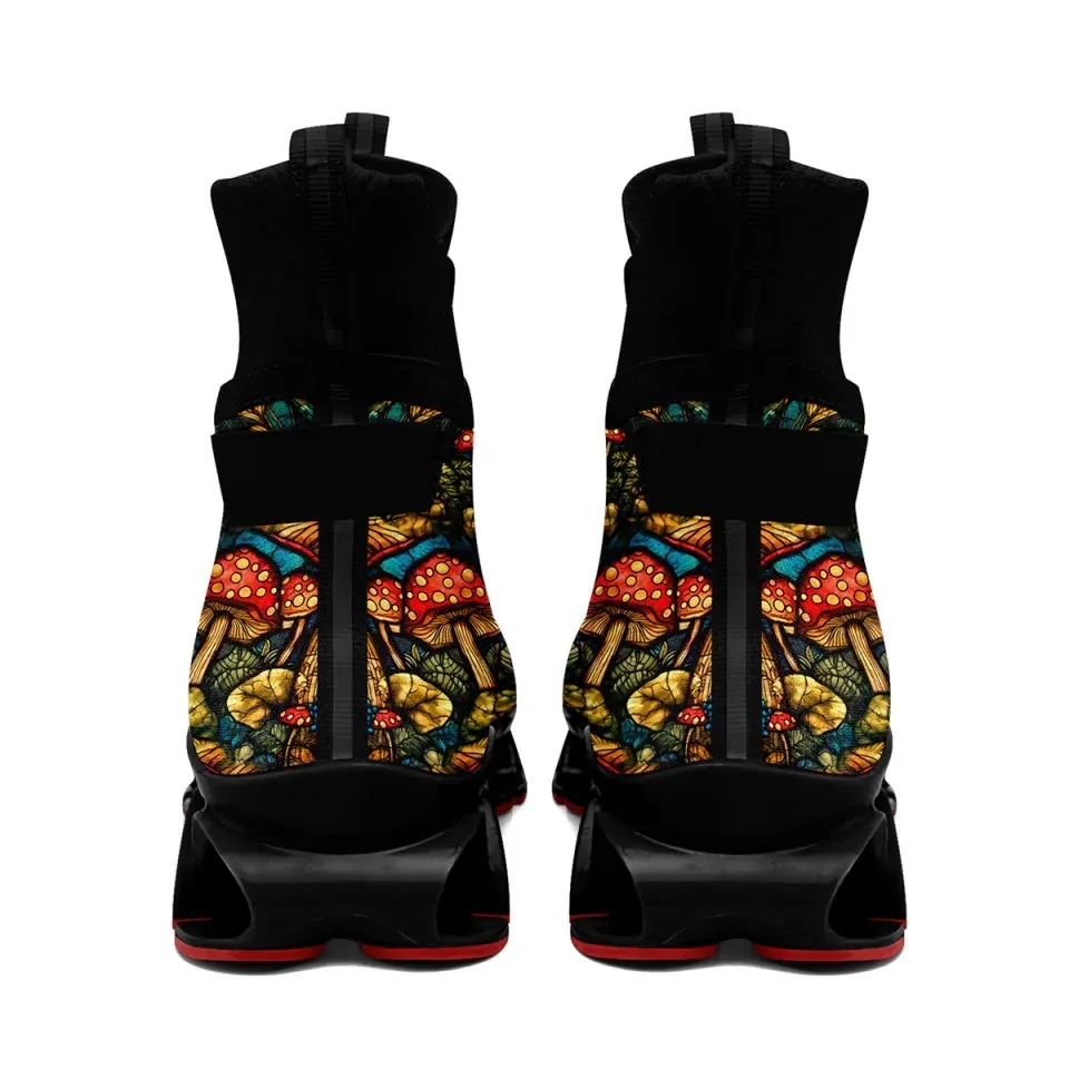 Unique Gift,Personalized Gothic Sneakers, Custom Skull Running Shoes, Breathable Skeleton Shoes