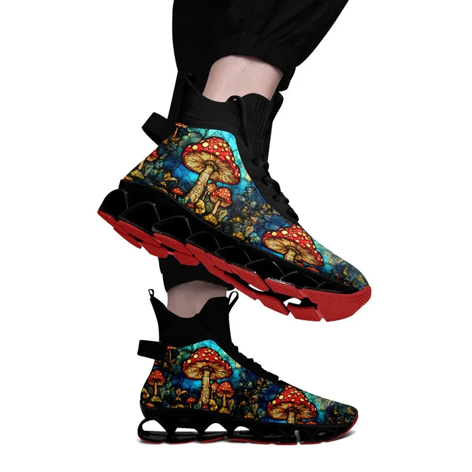 Unique Gift,Personalized Gothic Sneakers, Custom Skull Running Shoes, Breathable Skeleton Shoes