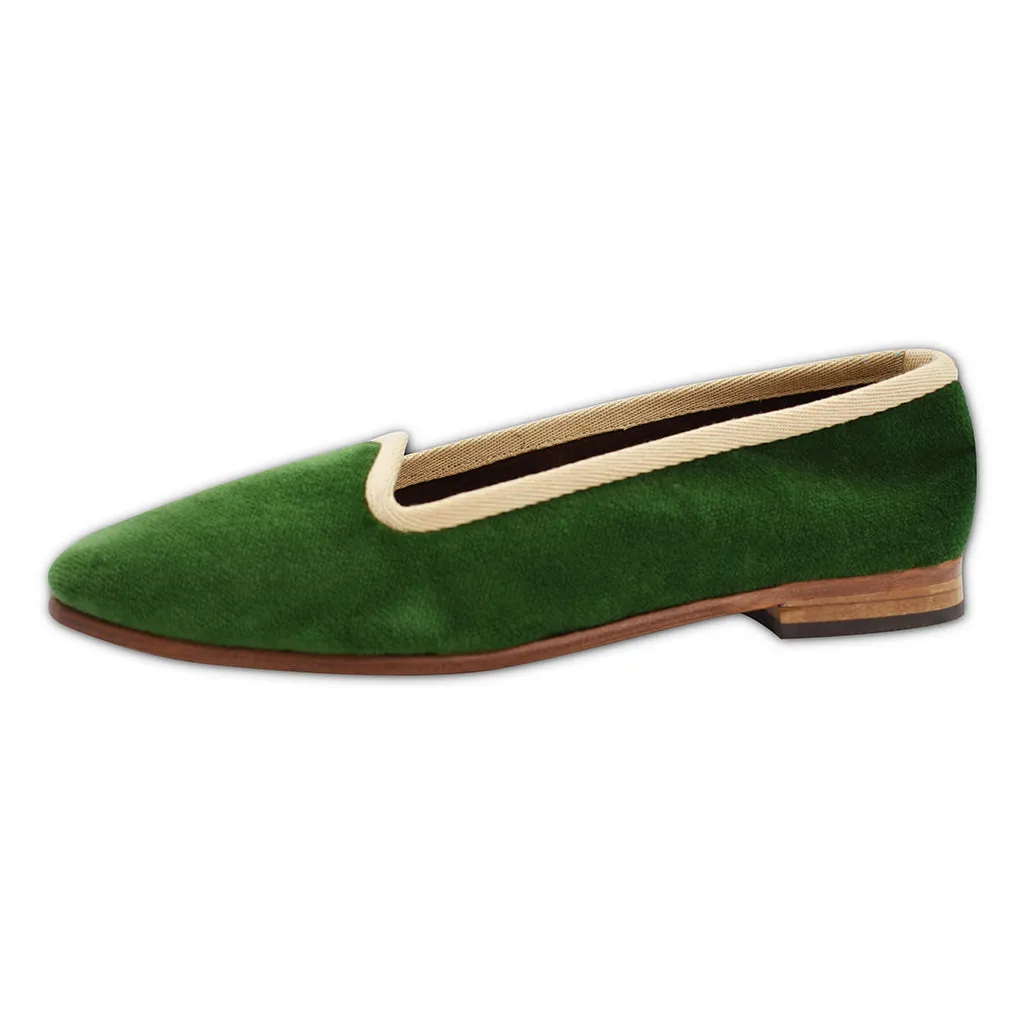 Velvet Loafers - Emerald Green