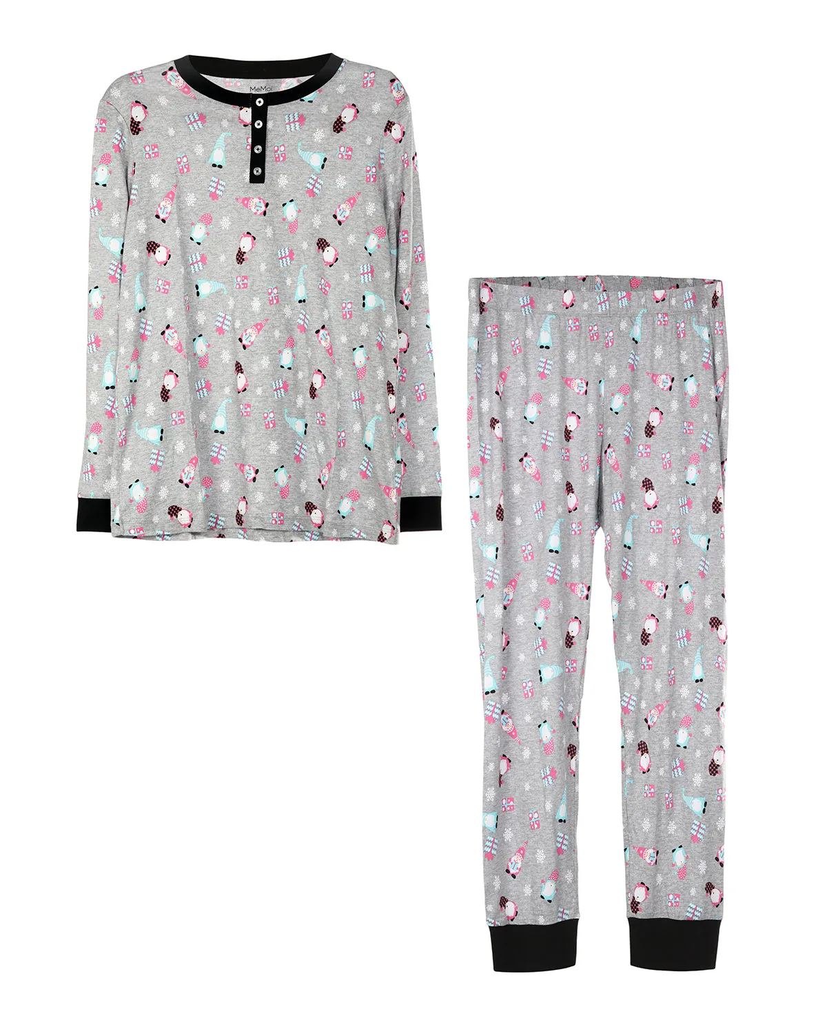 Women's Holiday Gnomes Two-Piece PJ Set in a Bag
