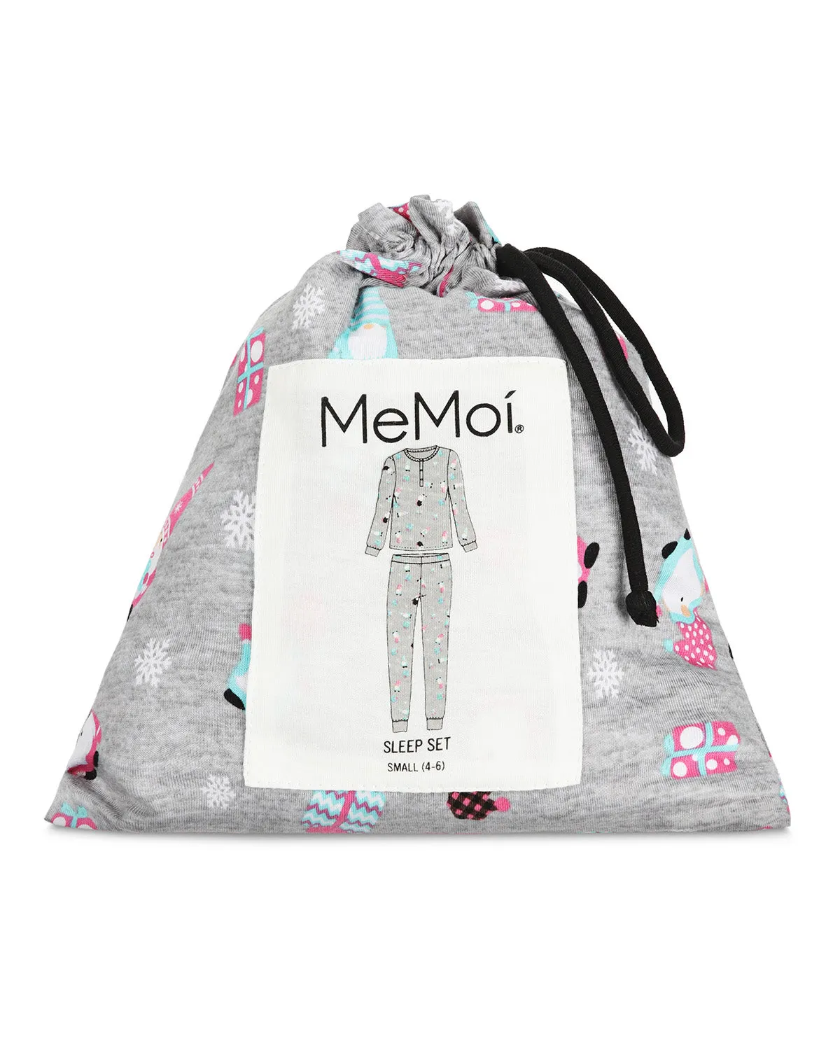 Women's Holiday Gnomes Two-Piece PJ Set in a Bag